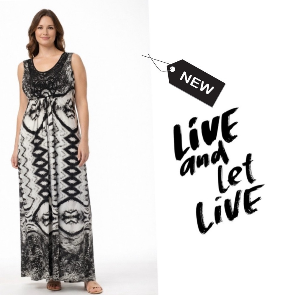 NWT LIVE AND LET LIVE BLACK/WHITE MAXI